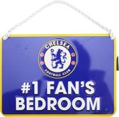 Chelsea FC Official Number 1 Fan Football Crest Bedroom Sign (Blue)