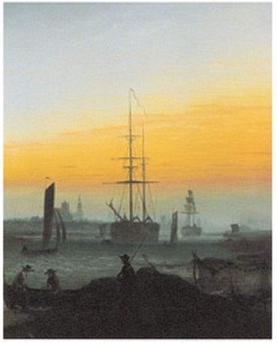 Kunstdruk Caspar David Friedrich - Der Greifswalder Hafen 70x90cm