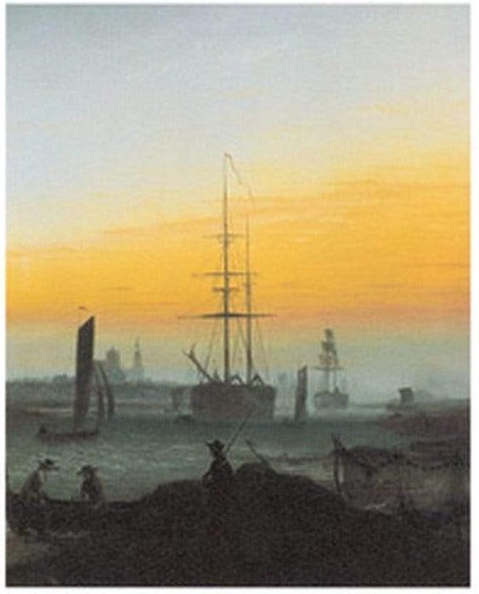 PGM Kunstdruk Caspar David Friedrich - Der Greifswalder Hafen 70x90cm Divers