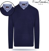 Pierre Cardin - Heren Trui - V-hals met overhemdkraag - Navy