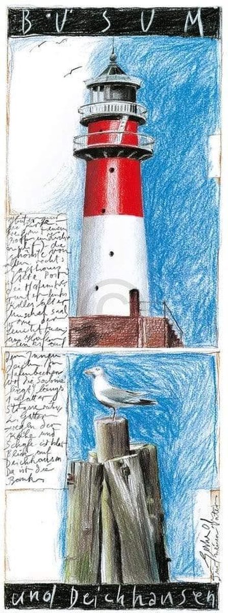 PGM Kunstdruk Sabine Gerke - Büsum 25x60cm Divers