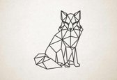 Line Art - Wolf 10 - S - 55x45cm - Zwart - geometrische wanddecoratie