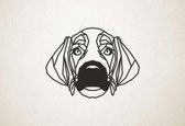 Line Art - Hond - Weimaraner - M - 60x79cm - Zwart - geometrische wanddecoratie