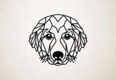 Line Art - Hond - Golden Retriever - L - 82x94cm - Zwart - geometrische wanddecoratie