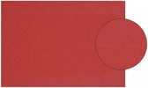 Set van 10x stuks placemats gevlochten rood 45 x 30 cm - Onderleggers
