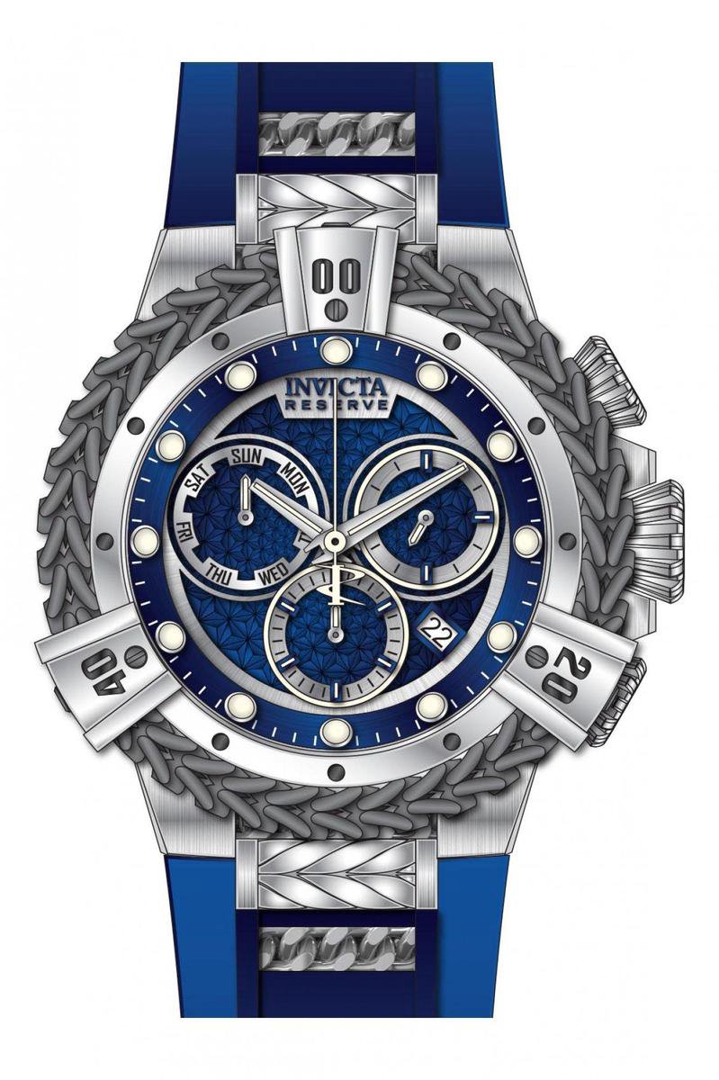 Invicta Reserve - Hercules 33151 Heren Horloge - Waterdicht - Analoog - Quartz Uurwerk - Roestvrij Staal met blauwe Wijzerpla