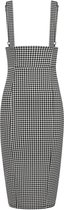 Collectif Karen Houndstooth 60's Suspender Pencil Rok Zwart Wit