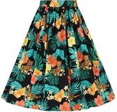 Hell Bunny Bali Jungle 50's Swing Rok Zwart