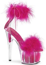 Pleaser Sandaal met enkelband, Paaldans schoenen -37 Shoes- ADORE-724F Paaldans schoenen Roze/Wit
