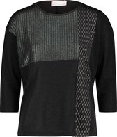 Cassis - Female - Shirt met lurexpatch  - Zwart
