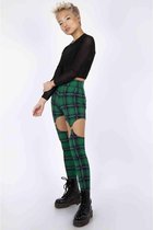 Jawbreaker - Round In Circles Plaid Harness Legging - XL - Groen