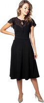 Voodoo Vixen Lange jurk -3XL- Victoria flutter mouwen Zwart