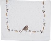 Bol.com Clayre & Eef Gastendoekje 40x66 cm Beige Bruin Katoen Vogel Toilet handdoek aanbieding