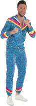 80's Disco Trainingspak Blauw Mannen - Maat L-XL