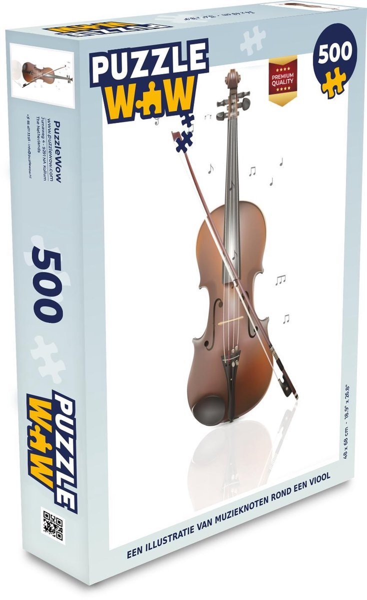 Puzzel 500 stukjes Viool illustratie - Een illustratie van muzieknoten rond  een viool ... | bol.com