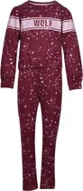 Woody Meisjes Pyjama Bordeaux met Sterren-8 jaar