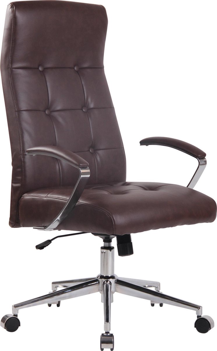 Bureaustoel - Bureaustoel voor volwassenen - Ergonomische bureaustoel - In hoogte verstelbaar - Kunstleer - Rood - 61x65x124 cm