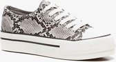 Blue Box dames sneakers met slangenprint - Grijs - Maat 39