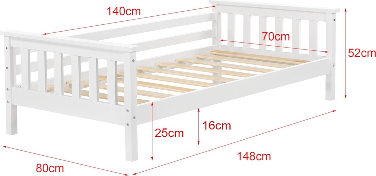 Kinderbed Kinderbed 70x140 cm met uitvalbeveiliging - afbeelding 3
