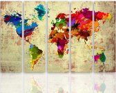 Schilderij Kleurrijke wereld, XXL, vijfluik, 4 maten