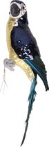 Dierenbeeld paarse papegaai vogel 40 cm decoratie - Woondecoratie - Papegaaien deco