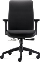 24Designs Move ERGO-4 Ergonomische Bureaustoel EN1335 - Zwarte Stof - Zwart Onderstel