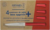 Opinel N°125 Bon Appétit+ Red Tafelmessenset - 4-delig - Rood - Microkarteling - RVS - Steakmes