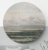 HIP ORGNL Schilderij Zee van Daubigny - ⌀60cm - Wandcirkel