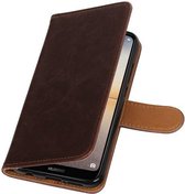 Wicked Narwal | Premium PU Leder bookstyle / book case/ wallet case voor Huawei P20 Lite Mocca