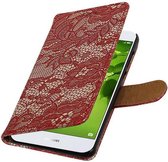 Wicked Narwal | Lace bookstyle / book case/ wallet case Hoes voor Huawei Nova 2 Rood