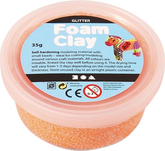 Foam Clay Creotime glitter oranje 35 gram