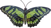 Wanddecoratie - 3D metaal vlinder groen - 3D art - voor huis en tuin