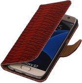 Wicked Narwal | Snake bookstyle / book case/ wallet case Hoes voor Samsung Galaxy A7 (2016) A710F Rood