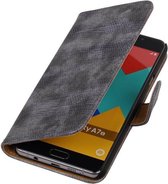 Wicked Narwal | Lizard bookstyle / book case/ wallet case Hoes voor Samsung Galaxy A7 (2016) A710F Grijs