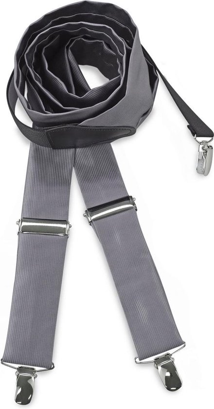 We Love Ties - Bretels - Bretels polyester stof grijs - grijs