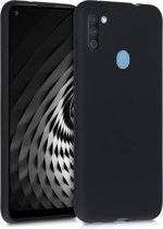 Flexibele achterkant Silicone hoesje zwart Geschikt voor: Samsung Galaxy A11