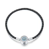 Gevlochten lederen bedelarmband Mysterieuze magie 19 cm