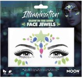 Moon Creations - Moon Glow - Illumination - Glow In The Dark Gezicht Diamanten Sticker - Multicolours