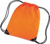 5x stuks oranje nylon sport/zwembad gymtas/ gymtasje met rijgkoord 45 x 34 cm - Kinder tasjes
