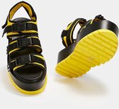 Koi Footwear Asteroid Matrix 80's Sandalen Zwart Geel