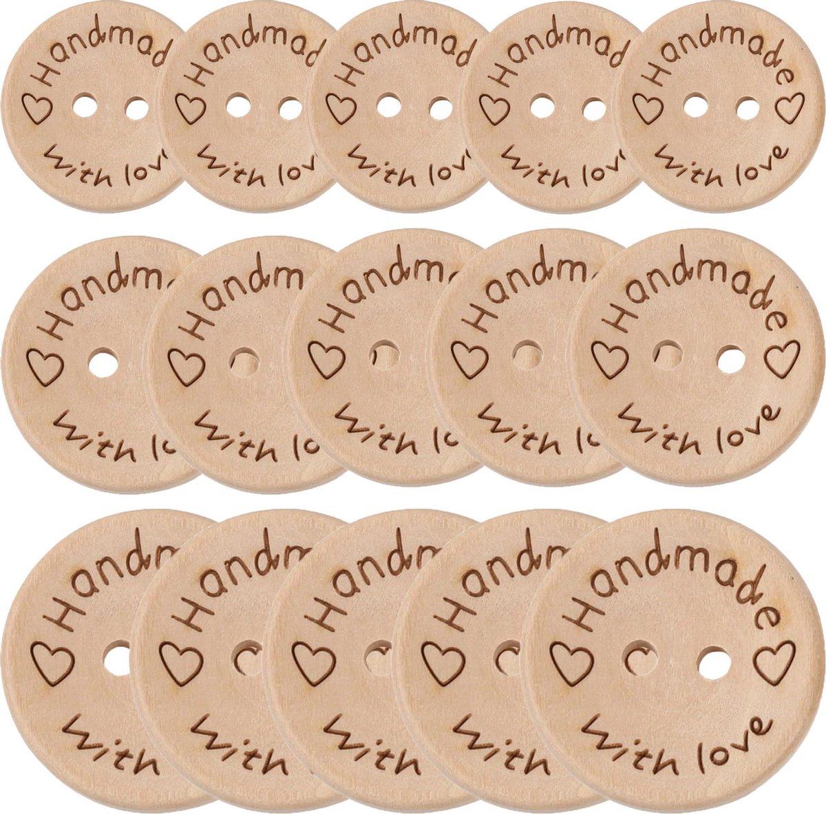 Handarbeit-Lieblingsladen 100 stuks edele houten knopen 20 mm kleurrijke ronde knopen met 2 gaten om te naaien, knutselen, vintage knutselknopen, scrapbooking, verschillende patronen Handarbeit-Lieblingsladen 100 stuks edele houten knopen 20 mm kleurrijke ronde knopen met 2 gaten om te naaien, knutselen, vintage knutselknopen, scrapbooking, verschillende patronen