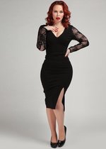 Collectif Germana Lace 50's Pencil Jurk Zwart