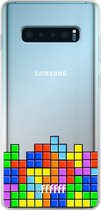 6F hoesje - geschikt voor Samsung Galaxy S10 Plus -  Transparant TPU Case - Tetris #ffffff