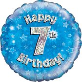 happy 7th birthday - blue - 18"