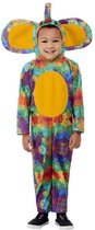Smiffys - Toddler Colourful Elephant Kinder Kostuum - Kids tm 2 jaar - Multicolours