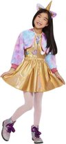 Smiffy's - Eenhoorn Kostuum - Snoezig Kittycorn - Meisje - Blauw, Roze, Goud - Medium - Carnavalskleding - Verkleedkleding
