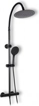 REA Flex Thermostatische Doucheopbouwset Regendouche 25 cm. - Mat Zwart