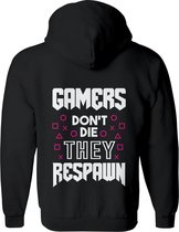 Gamers don't die vest Heren / Dames Roze – Gamer vest met capuchon - Perfect Sweatvest Cadeau – Hoodie met rits