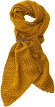 Bo | Lange knitted Gebreide Sjaal | Okergeel