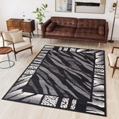 Tapiso Dream Vloerkleed Grijs Zwart Modern Dierenprint Woonkamer Tapijt Maat- 130x190